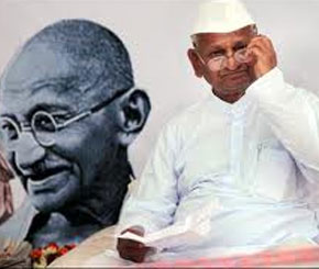 Anna Hazare, the mass leader, the moder Gandhi